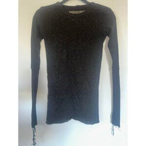 Enza Costa Long Sleeve Distressed Knit Top